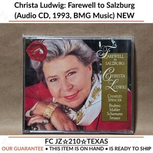 Christa Ludwig: Farewell to Salzburg (Audio CD, 1993, BMG Music) NEW